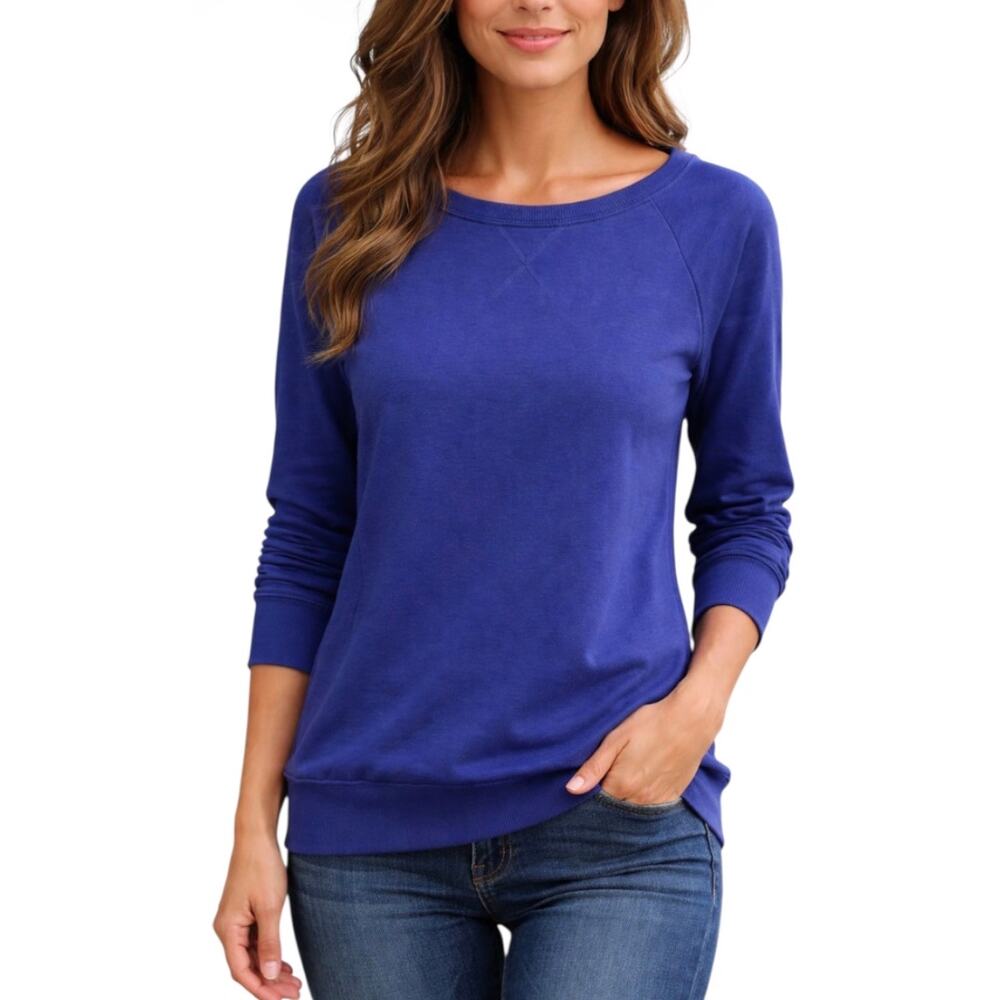 Lucy ‎ Blue Boat Neck Sweater Size Extra Small Pullover Style